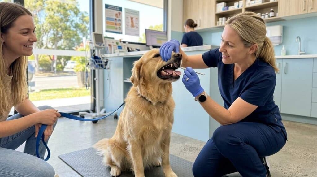 Veterinarian Checking Dog Teeths