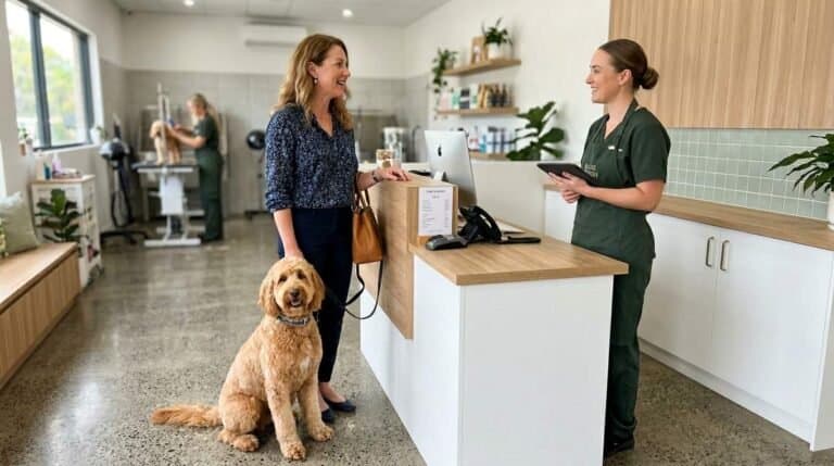 How Much Does Dog Grooming Cost? 1 Woman Speaking With Dog Groomer