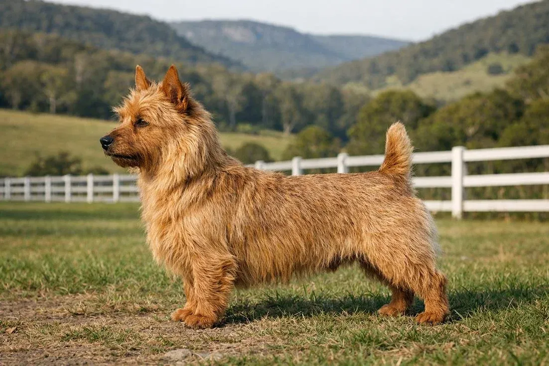 Australian Terrier Sandy Coat Side Profile Showing Sturdy Breed Build