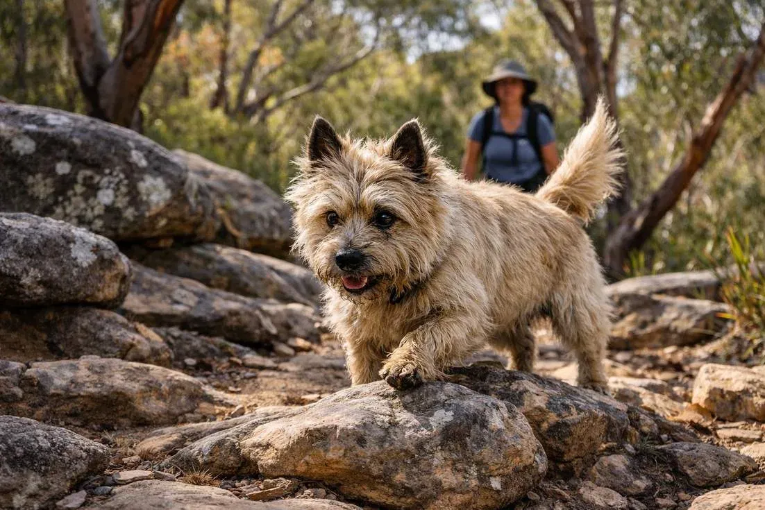 Cairn Terrier Sandy Coat Hiking Rocky Trail Ku Ring Gai Chase Sydney