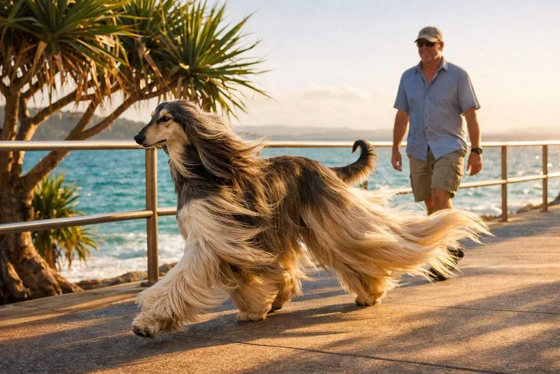 afghan-hound-with-owner Afghan Hound With Owner