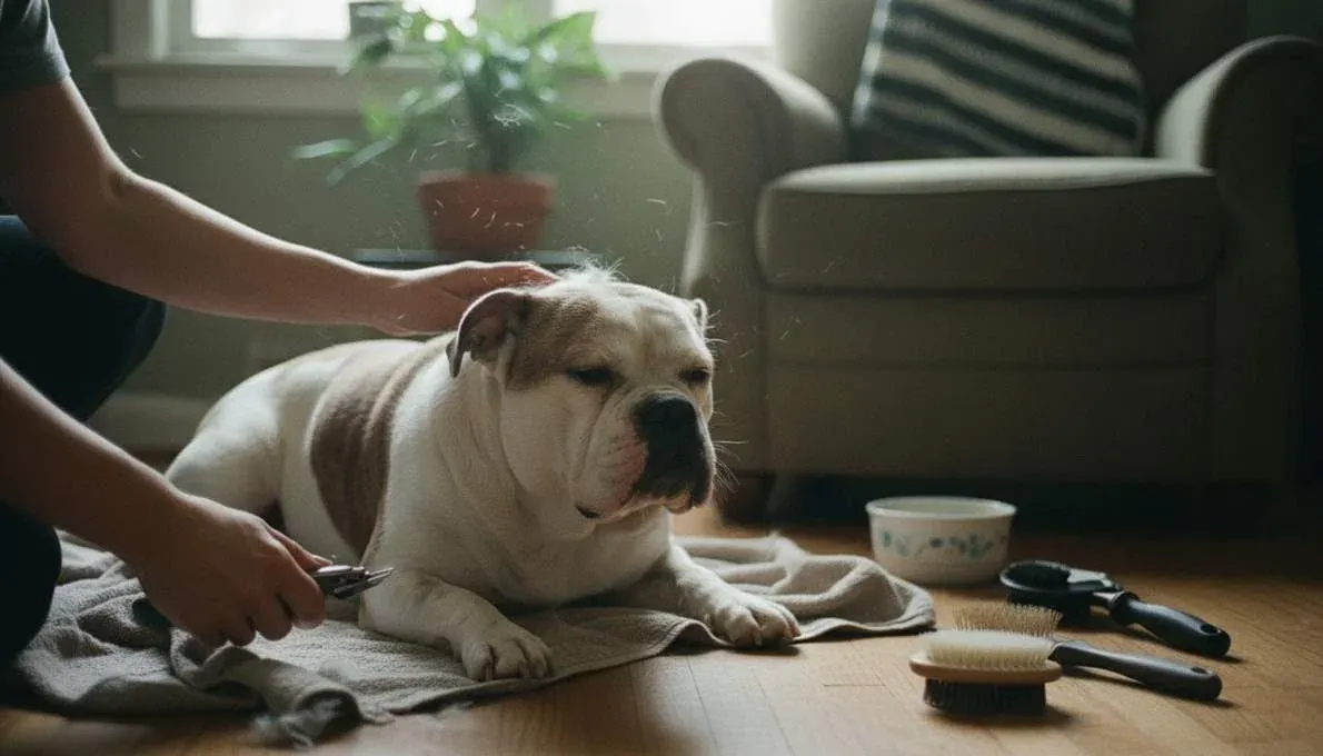 Australian Bulldog Grooming Brushing