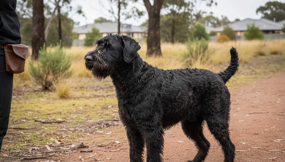 Black Russian Terrier Training Sit