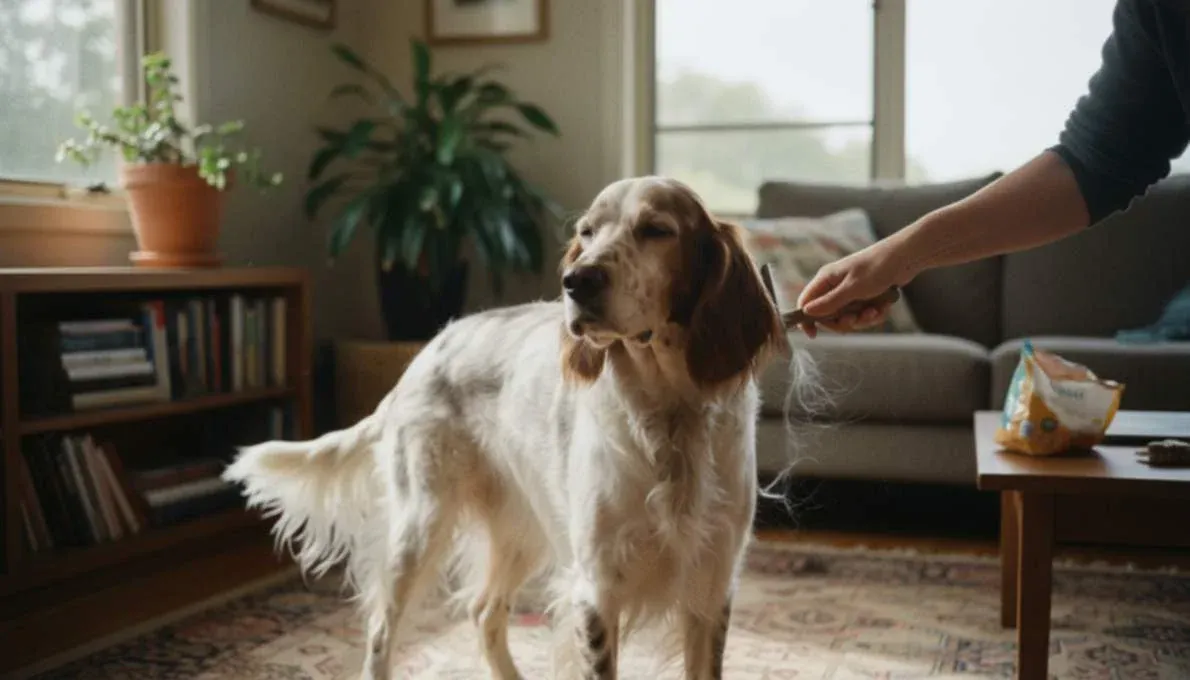 English Setter Grooming Brushing