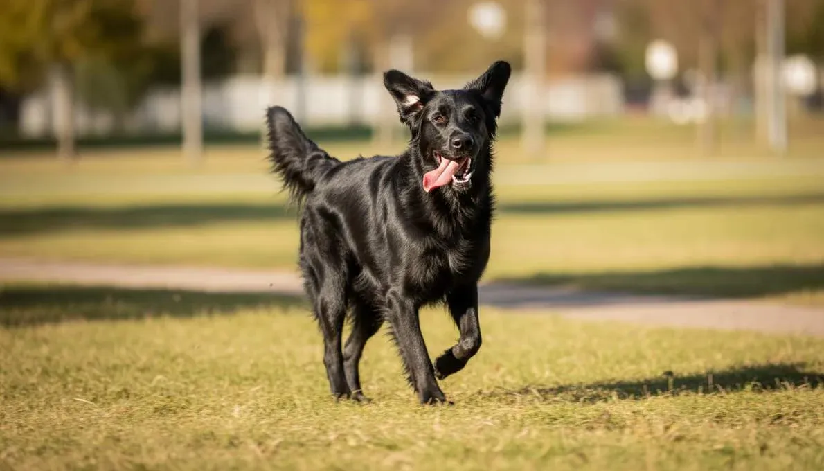 flat-coated-retriever-playing-outside Flat Coated Retriever Playing Outside
