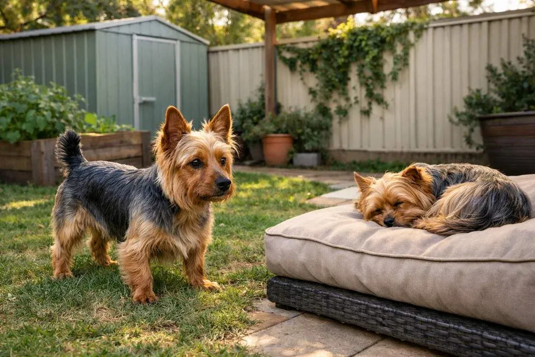 australian-silky-terrier-vs-yorkshire-terrier-at-backyard Australian Silky Terrier Vs Yorkshire Terrier At Backyard