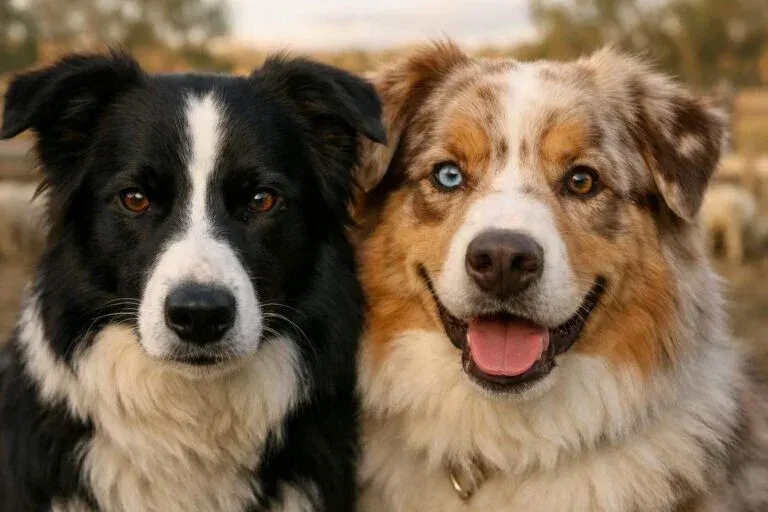 Border Collie With Australian Shepherd