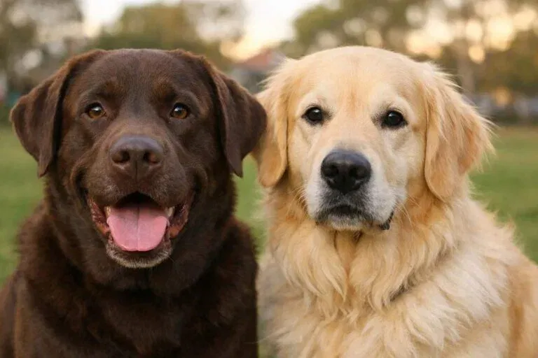chocolate lab vs golden retriever