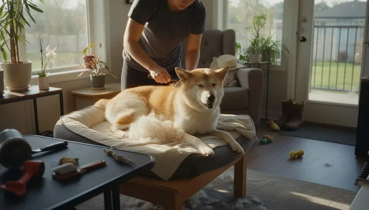 Korean Jindo Grooming Brushing