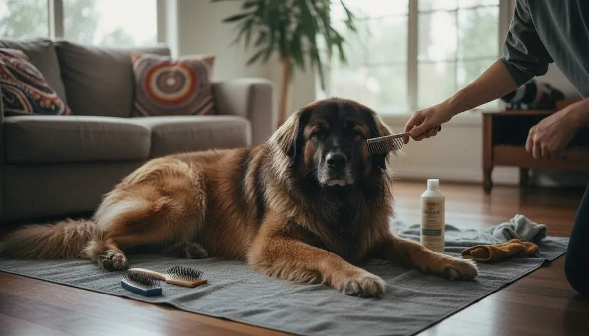 leonberger-grooming-brushing Leonberger Grooming Brushing