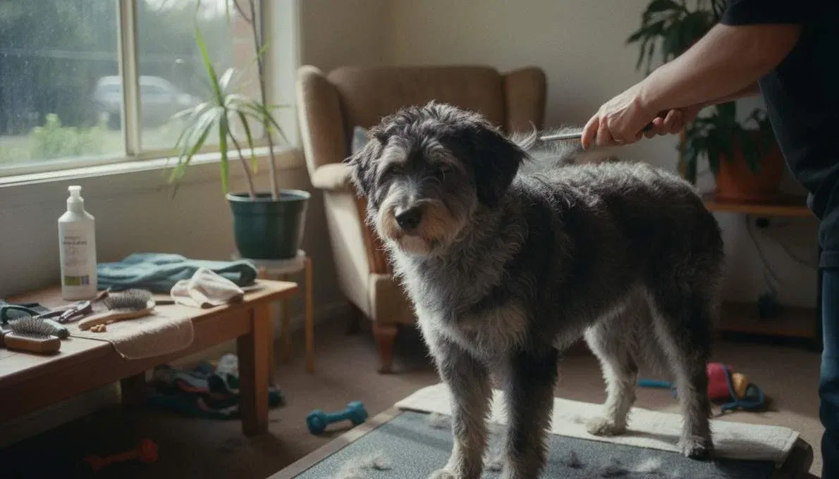 Mudi Dog Grooming Brushing