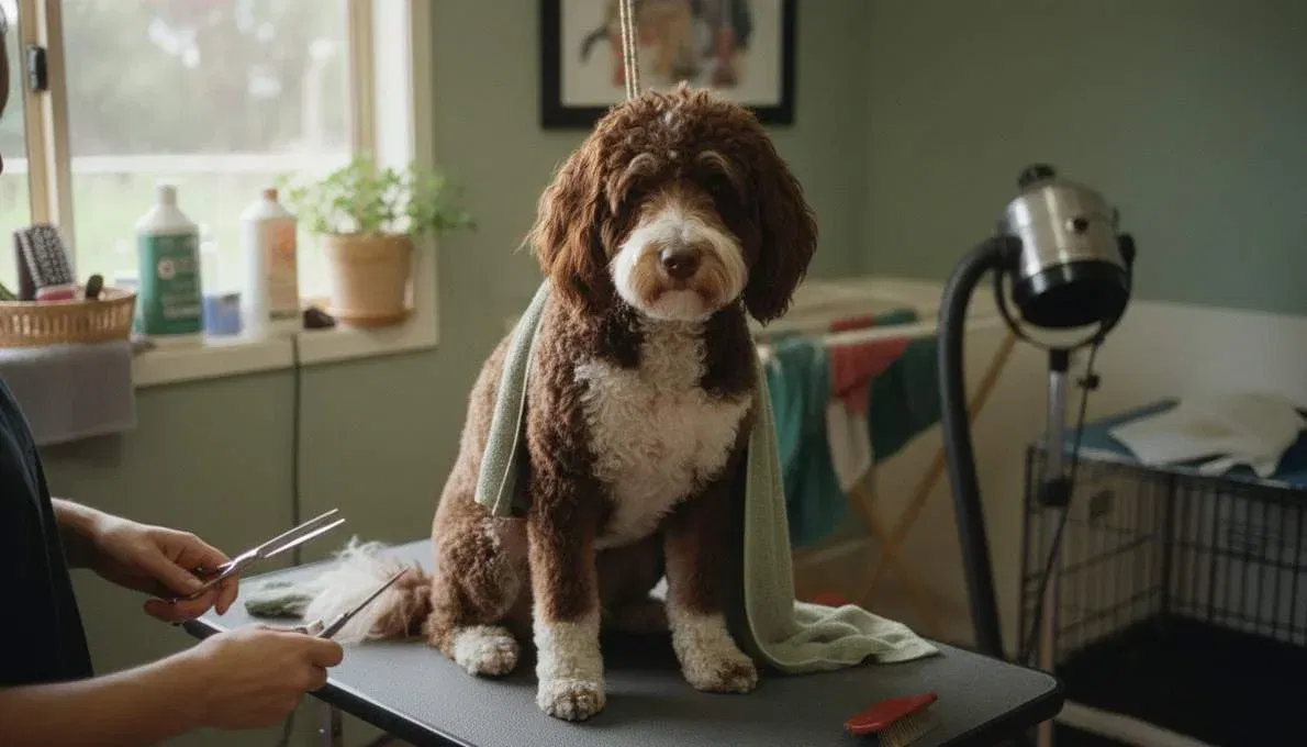 Portuguese Water Dog Grooming Brushing