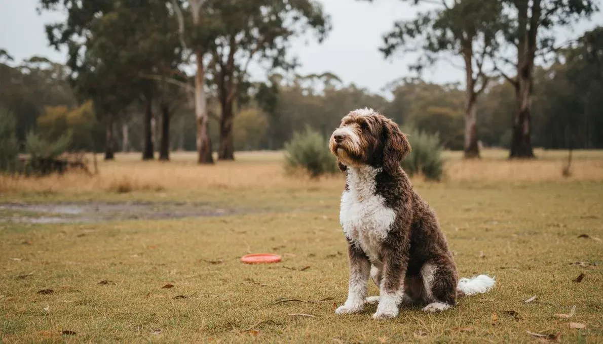 Portuguese Water Dog Training Sit