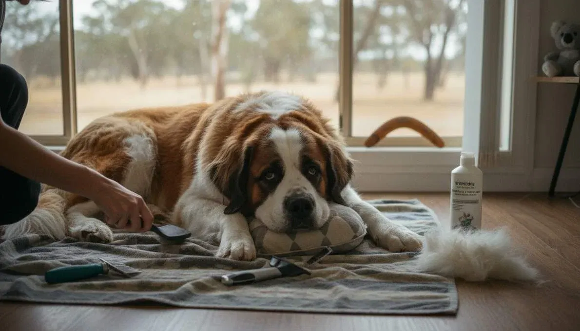 Saint Bernard Grooming Brushing