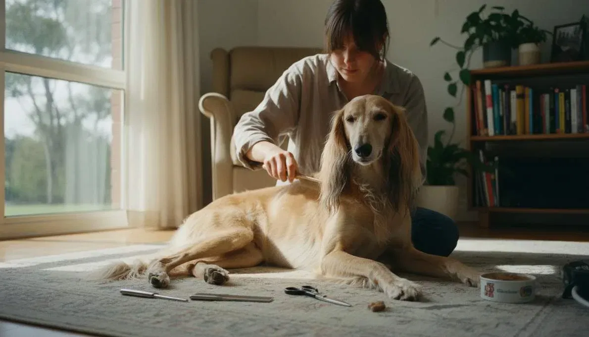 saluki-grooming-brushing Saluki Grooming Brushing