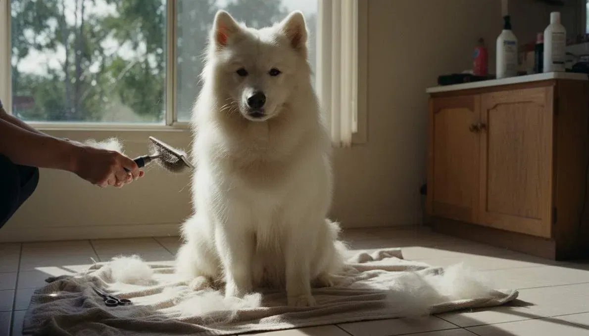 samoyed-grooming-brushing Samoyed Grooming Brushing
