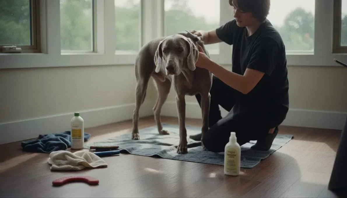 Weimaraner Grooming Brushing