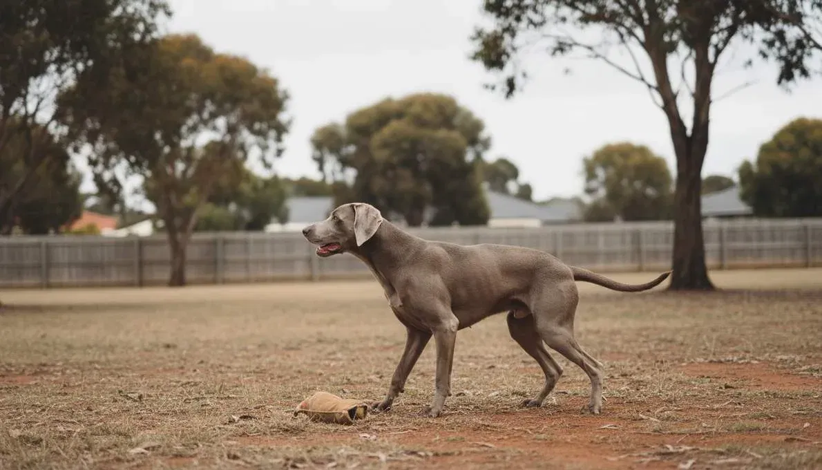 Weimaraner Training Sit