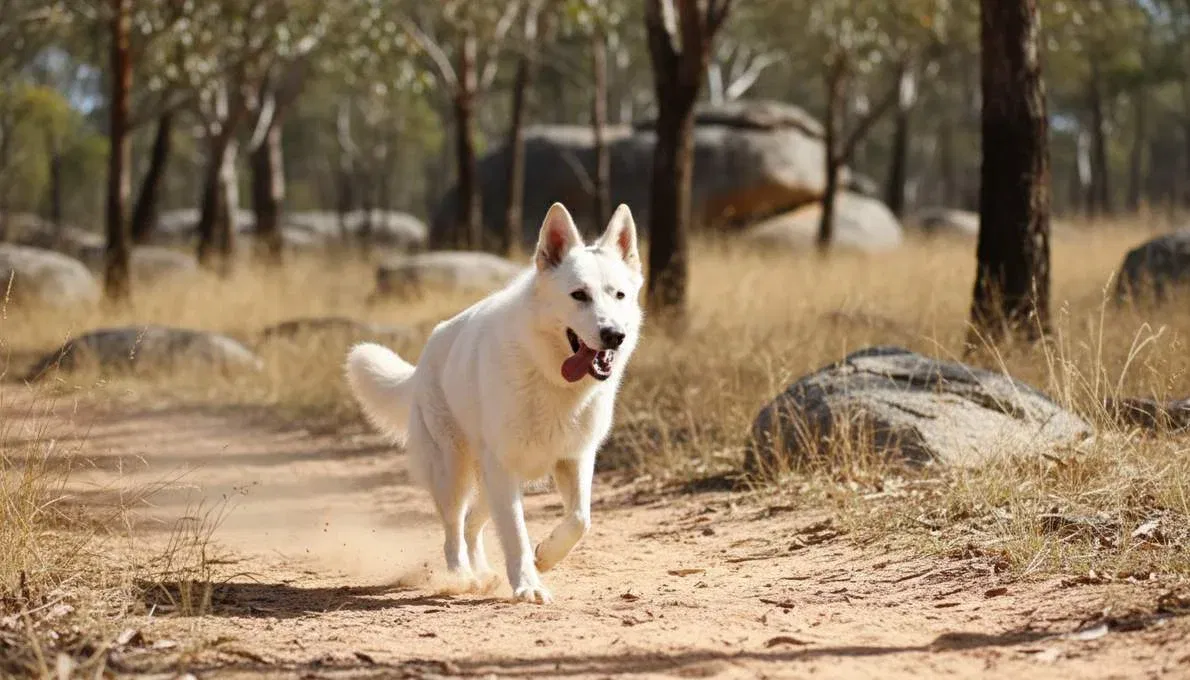 White Swiss Shepherd Exercise Running