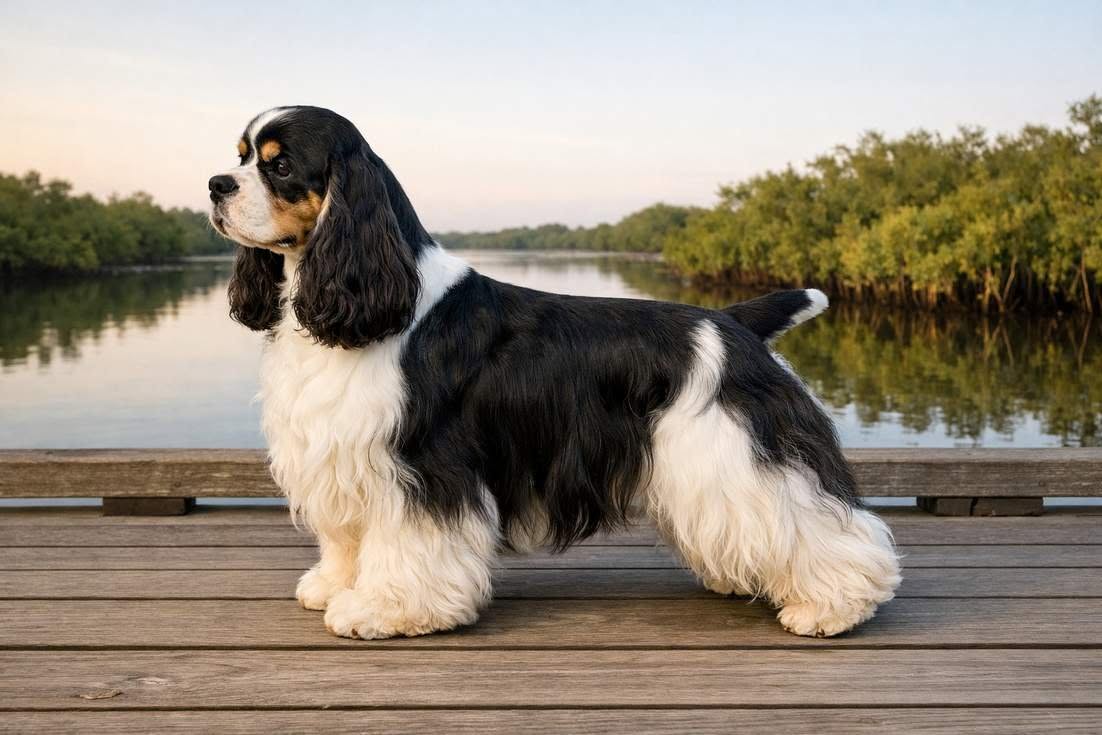 American Cocker Spaniel Full Body Side Profile