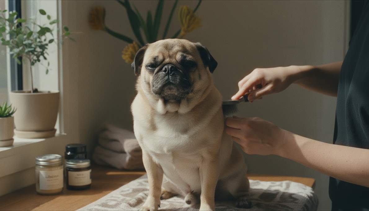 Pug Dog Grooming Brushing