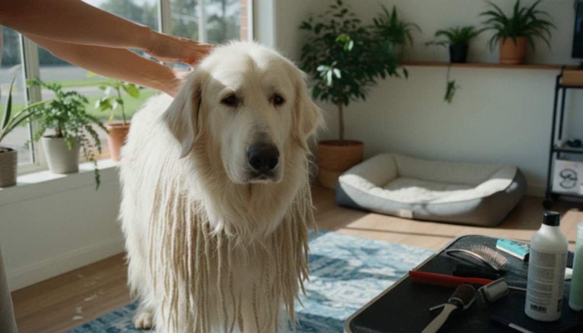 komondor-grooming-brushing Komondor Grooming Brushing