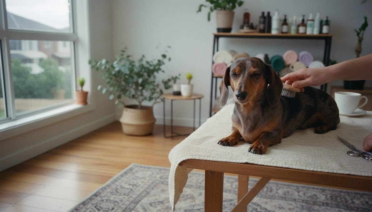 Miniature Dachshund Grooming Brushing
