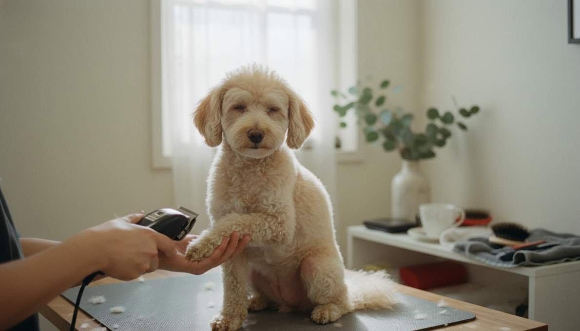 Miniature Poodle Grooming Brushing
