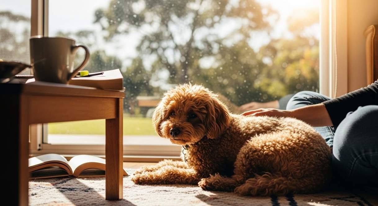 Miniature Poodle With Owner