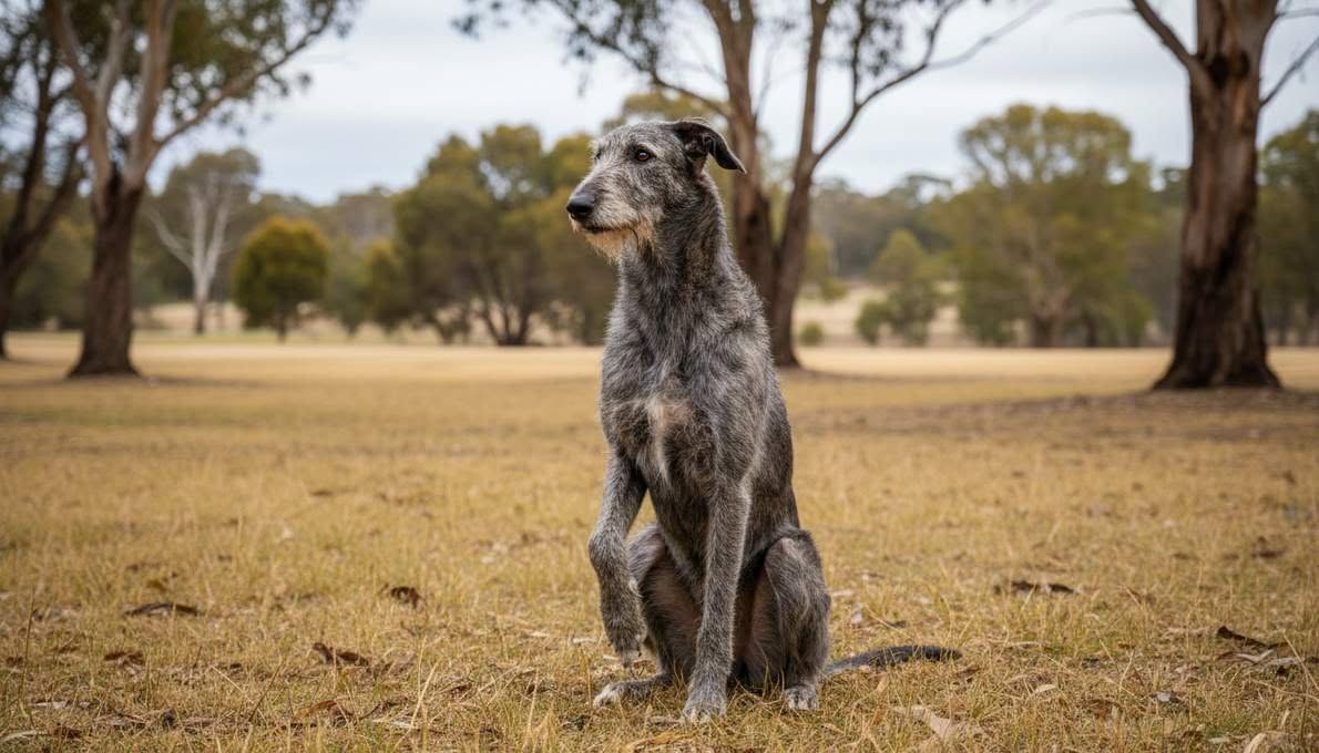 Scottish Deerhound Training Sit