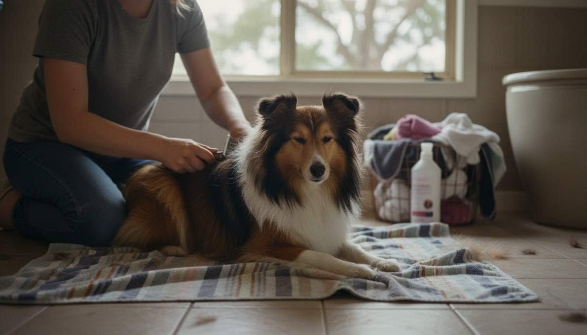 Sheltie Grooming Brushing
