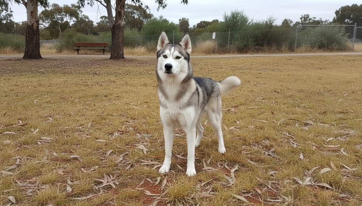 Siberian Husky Training Sit